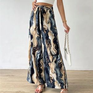 Belted Wide Leg Pants